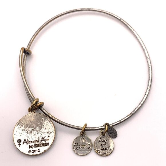 Alex and Ani NYC Paw Print Charm Bracelet Silver Finish - Expands 2"- 3.5" - Picture 2 of 2